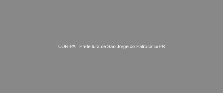 Provas Anteriores CORIPA - Prefeitura de São Jorge do Patrocínio/PR